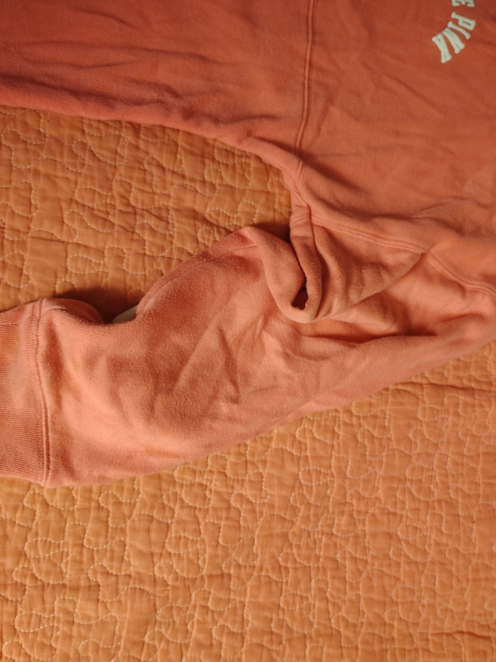 PINK Victoria's Secret Coral Short-Sleeve Crew with 'LOVE PINK' Logo - Picture 10 of 13